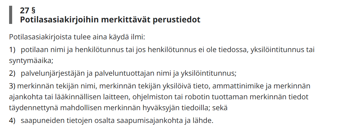 Finlex- Laki sosiaali- ja terveydenhuollon asiakastietojen käsittelystä